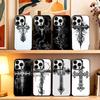 Gothic Cross Vine Transparent Phone Case For iPhone 17,16,15,14,13,12,11 Plus,Pro Max,XS,Colorful Silver Black Cover