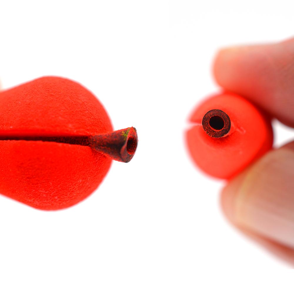 MNFT 10Pcs Float Foam Tear Drop Strike Indicator Fluorescent Yellow Red Float Foam Clip Type Fly Fishing Float Accesories