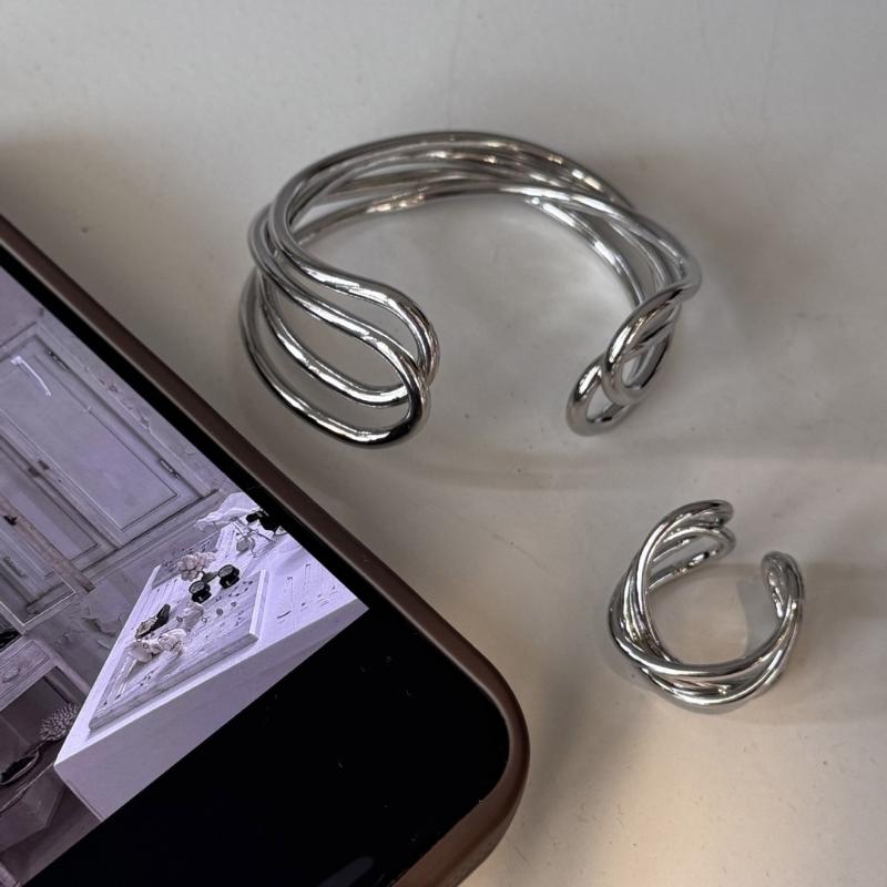 Multiple Layer Coiled Vintage Bracelet Rings Stackable Jewelry Adjustable Fit Sturdy Alloy Materials for Runway Stage