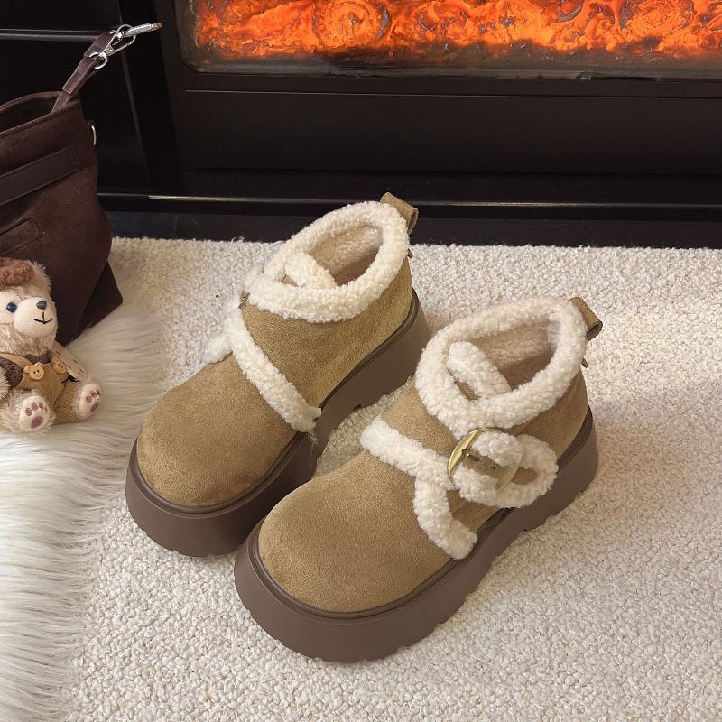 Bottes de neige à semelles épaisses et rehaussantes pour femmes, nouvelles chaussures d'hiver pour femmes, chaussures en coton thermique velours