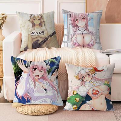 Anime Super Sonico Polštář Anime Polštář Pohovka Postel Polštář na hlavu Povlak na polštář Povlak na polštář 45x45 cm Móda