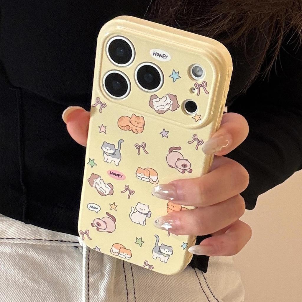 Cartoon Cute Cat Planet Phone Case for iPhone 17 and iPhone 17 Pro Max