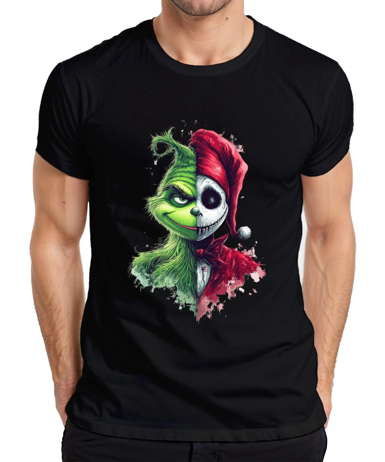 Grinch Jack Skellington Weihnachten Totenkopf Geschenk Horror Herren T-Shirt XXL