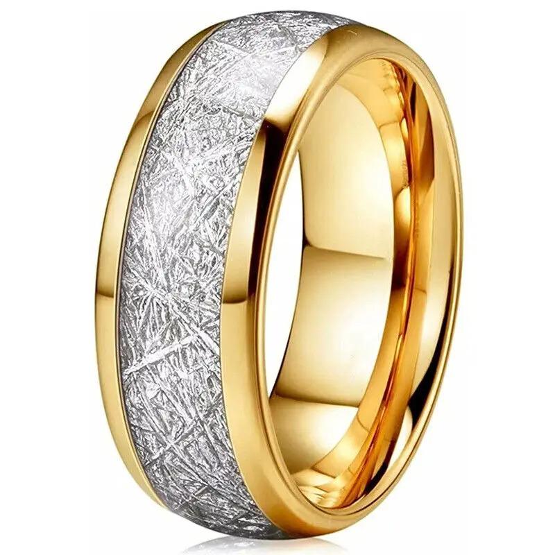 Couple Rings For Women White Rhinestones Zirconia Rings Set Simple CZ Stainless Steel Men Ring Wedding Jewelry For Lover Gifts