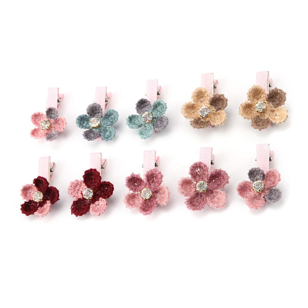 10 Lot Hair Accessories for Pets Puppy Dog Cat Grooming Floral Hairpins Hairs Clips