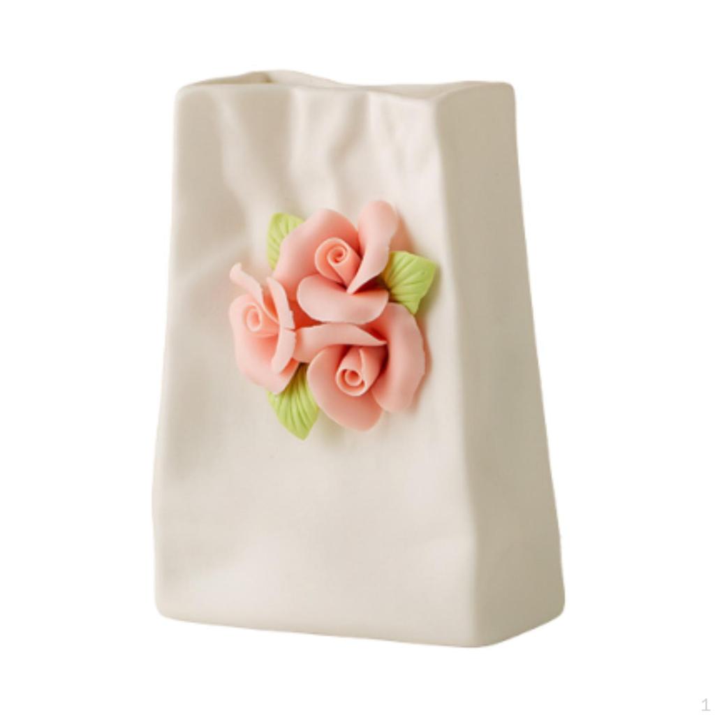 Chinese Handmade Porcelain Flower Vase Holder Desk Decoration Flowerpot for Holidays Birthday