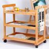Luxury Multi-Layer Beech Wood Art Cart for Paint and Tool Storage