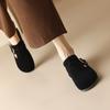 Fashion 2025 New Summer Women Mules Cow Suede Leather Women Shoes Round Toe Cover Toe Slip-on Women Sandals Retro Modern Slippers