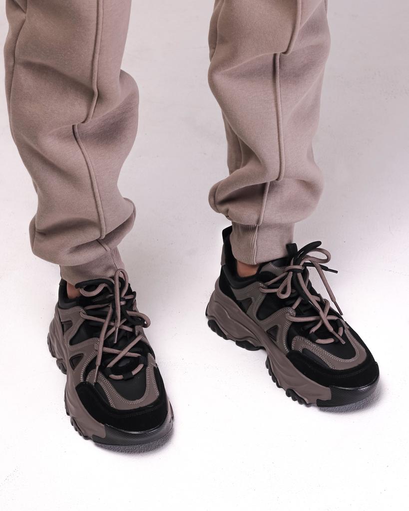 Sneakers Lonza 178003 36 Black Khaki Leather