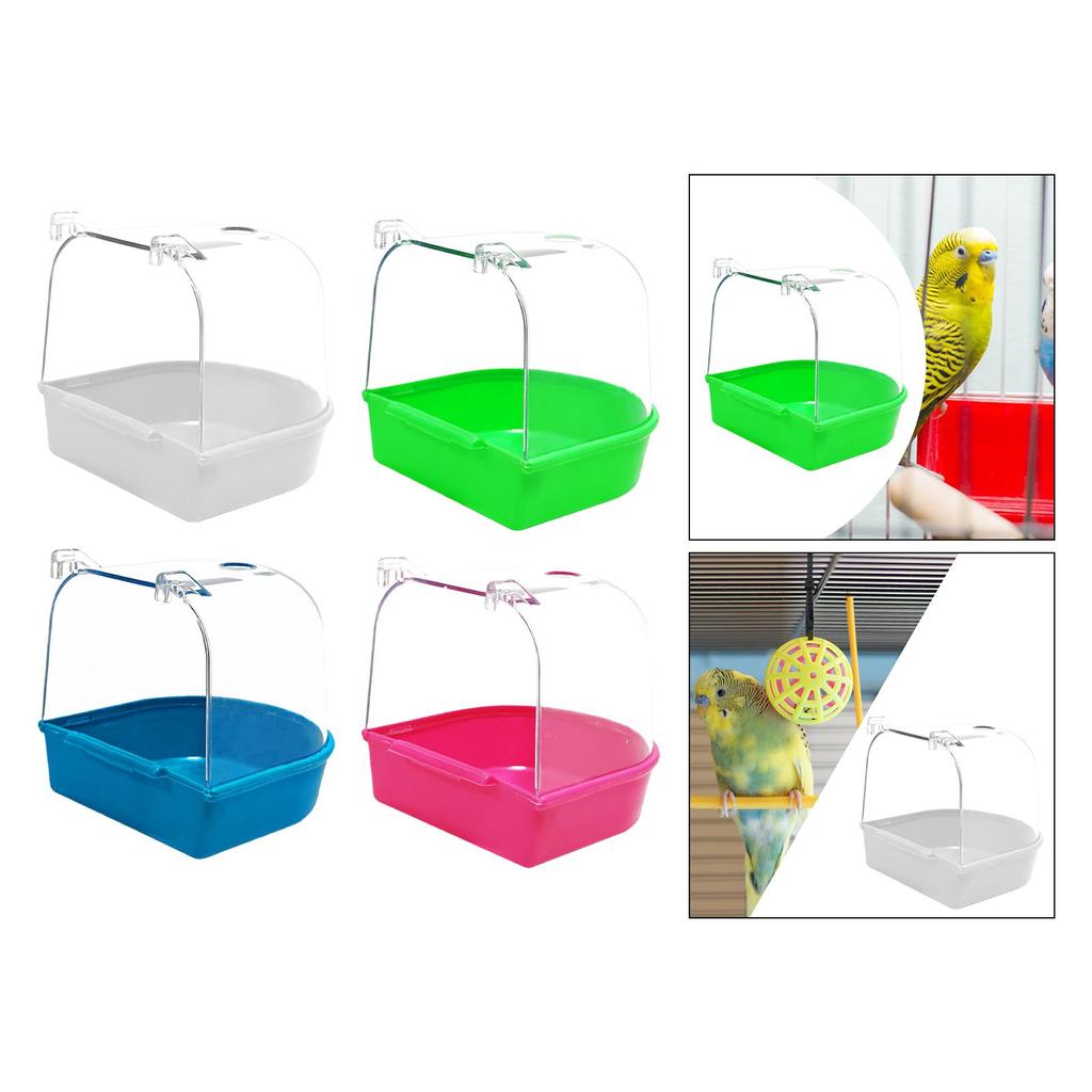 Bird Bath Box Bird Bathtub Birds Parrot Bath House Hanging Bath Tub for Lovebirds Budgie Budgerigar Water Bowl Cockatiel