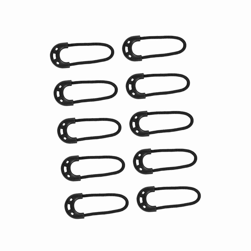 10pcs bag EDC Black Small Zipper Pulls Cord Rope For Outdoor Travel Clothing Backpack Accessory