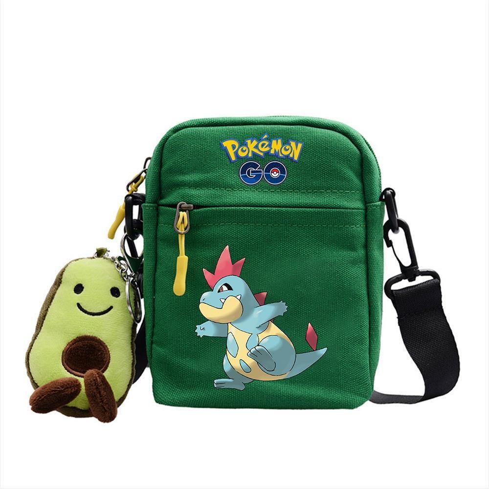 Plecak z anime Pokemon Mała płócienna torba na ramię z kieszenią na zamek do codziennego użytku
