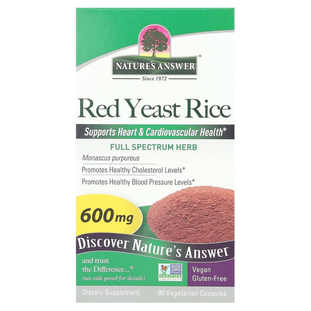 Nature's Answer Rice Red Yeast, 600Mg, 90 Veggie Capsules