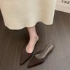 Fashion Summer Fashion Pointed Toe Mules Women Slippers Casual Dress Street Style Slides Ladies Slip On Shoes