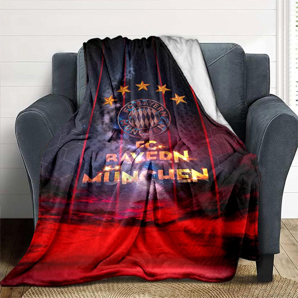 Bayern Munich Crest Blanket Warmthful Decor Perfect for Office Chair Bed Couch All-Season Use Modern Style Perfect Gift for Relatives and Friends