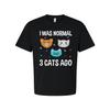 I Was Normal Three Cats Ago Funny Cat Graphic Tee for Unisex Adults White Cotton