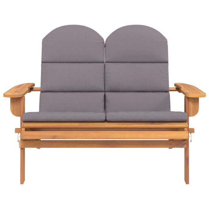 VidaXL Banc de jardin Adirondack et coussins 126 cm bois massif acacia 360040