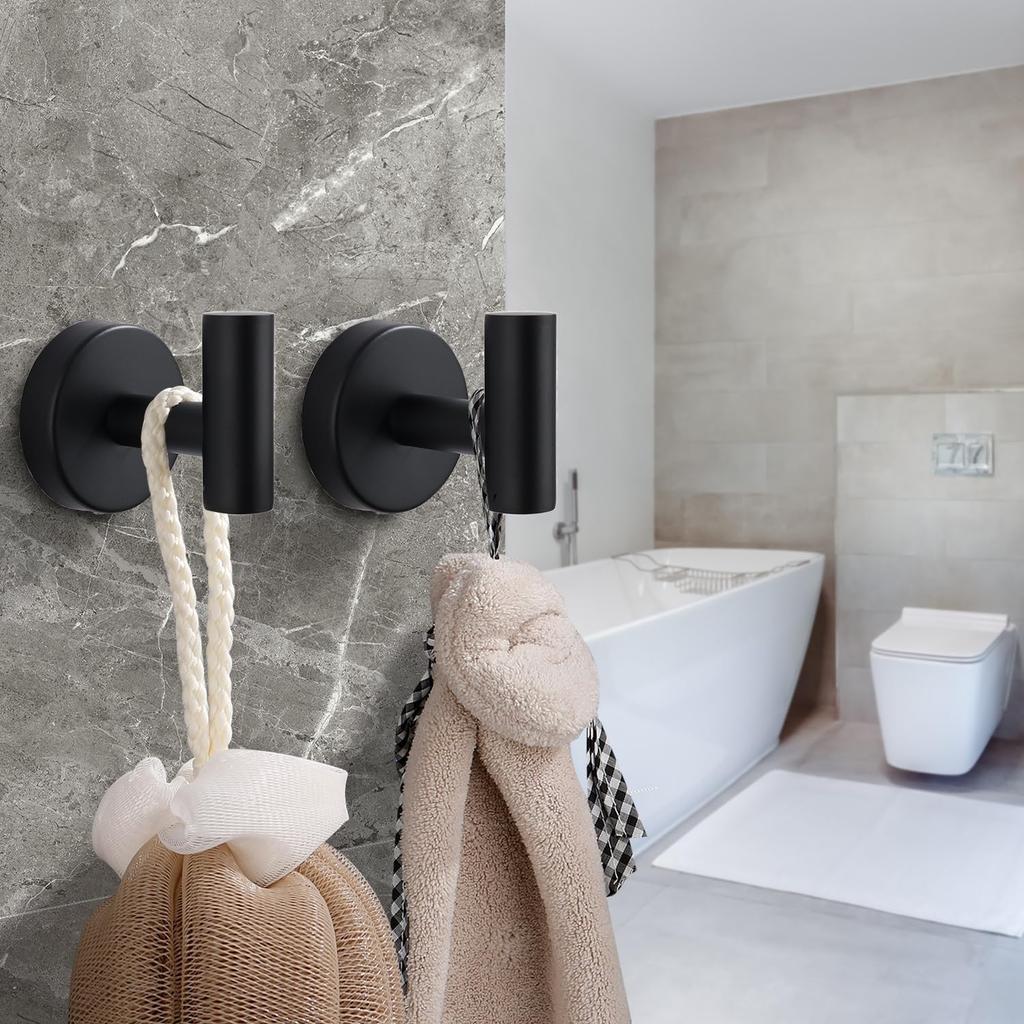 2/4pc Pack Stainless Steel Robe Towel Hooks Rustproof Coat Handbag Hanger for Home Bathroom Kitchen Storage Hardware Accessories
