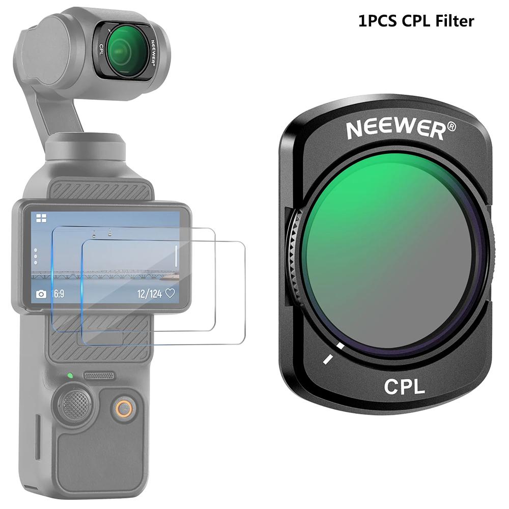 Набор фильтров NEEWER для камеры DJI Osmo Pocket 3, Магнитный ND2-32 / CPL / Black Mist Diffusion 1/4 Фильтр, Набор из 3 фильтров 1Pcs CPL