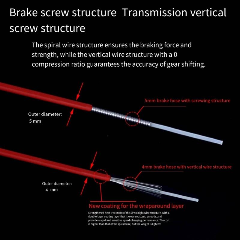 Bike Brake Shifts Cable Bicycles Shifts Gear Derailleurs Wire Tube Line Hose for Professional and Daily Cycling Use