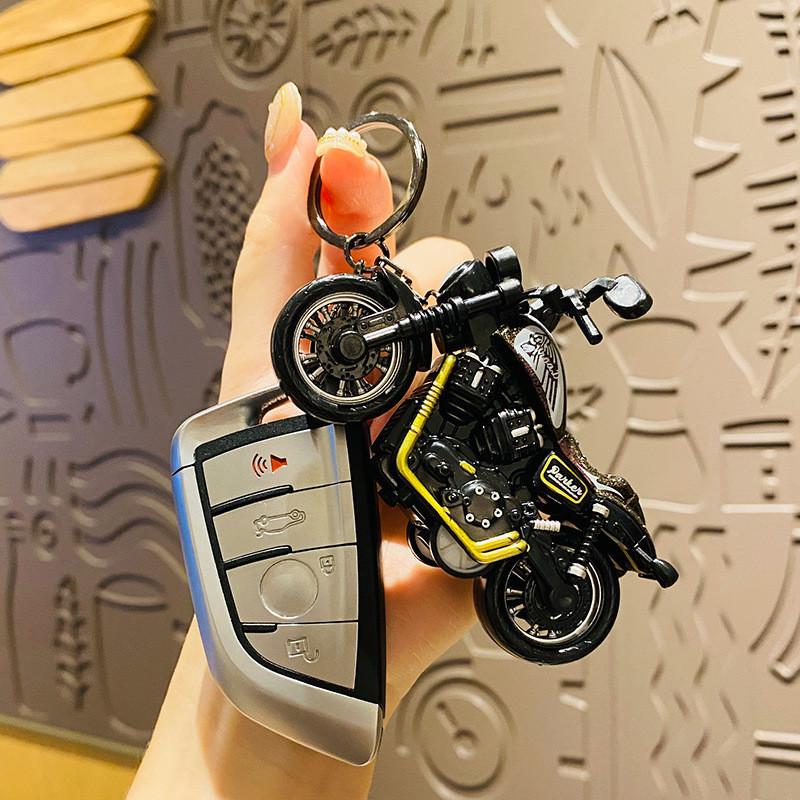 Stylish Cartoon Alloy Motorcycle Keychain Cute Accessory For School Bags And Keys