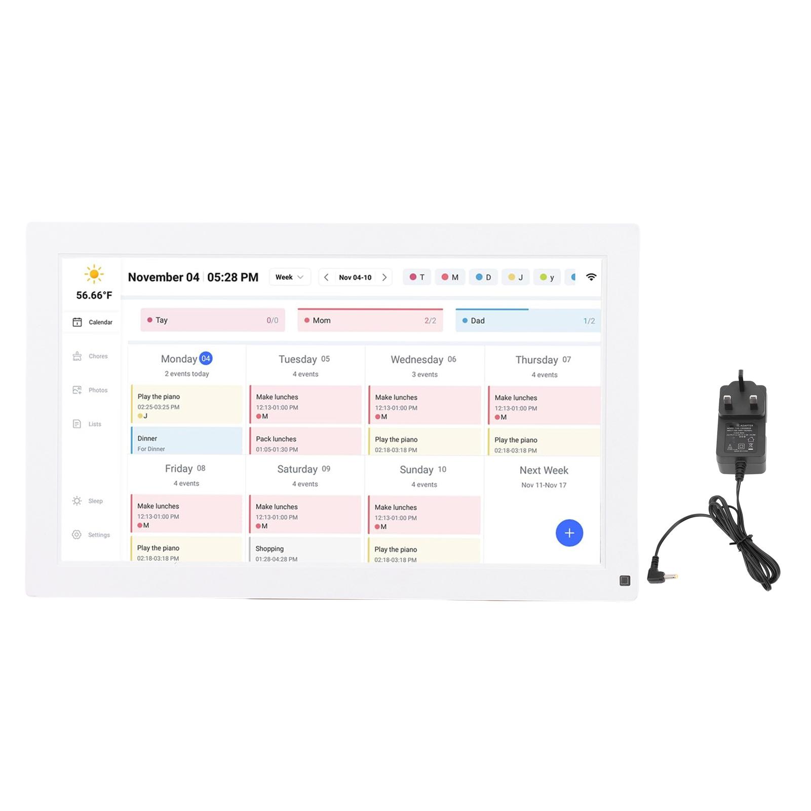 

15.6 Inch Smart Digital Calendar - Interactive Touchscreen Chore Chart for Family Schedules, Wall/Desk Mount, APP Control