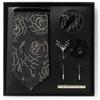 Tie Men'S Net Color Striped Cashew Flower Men'S Tie High Sense 6-Piece Gift Box Men'S Suit Accessories
