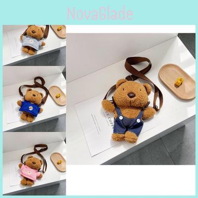 Adorable Plush Shoulder Bag For Kids Cute Teddy Bear Crossbody Mini Purse