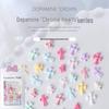 Nail Art Resin Chrome Hearts Punk Cross Star Set, Macaron Colors, 100 Pieces