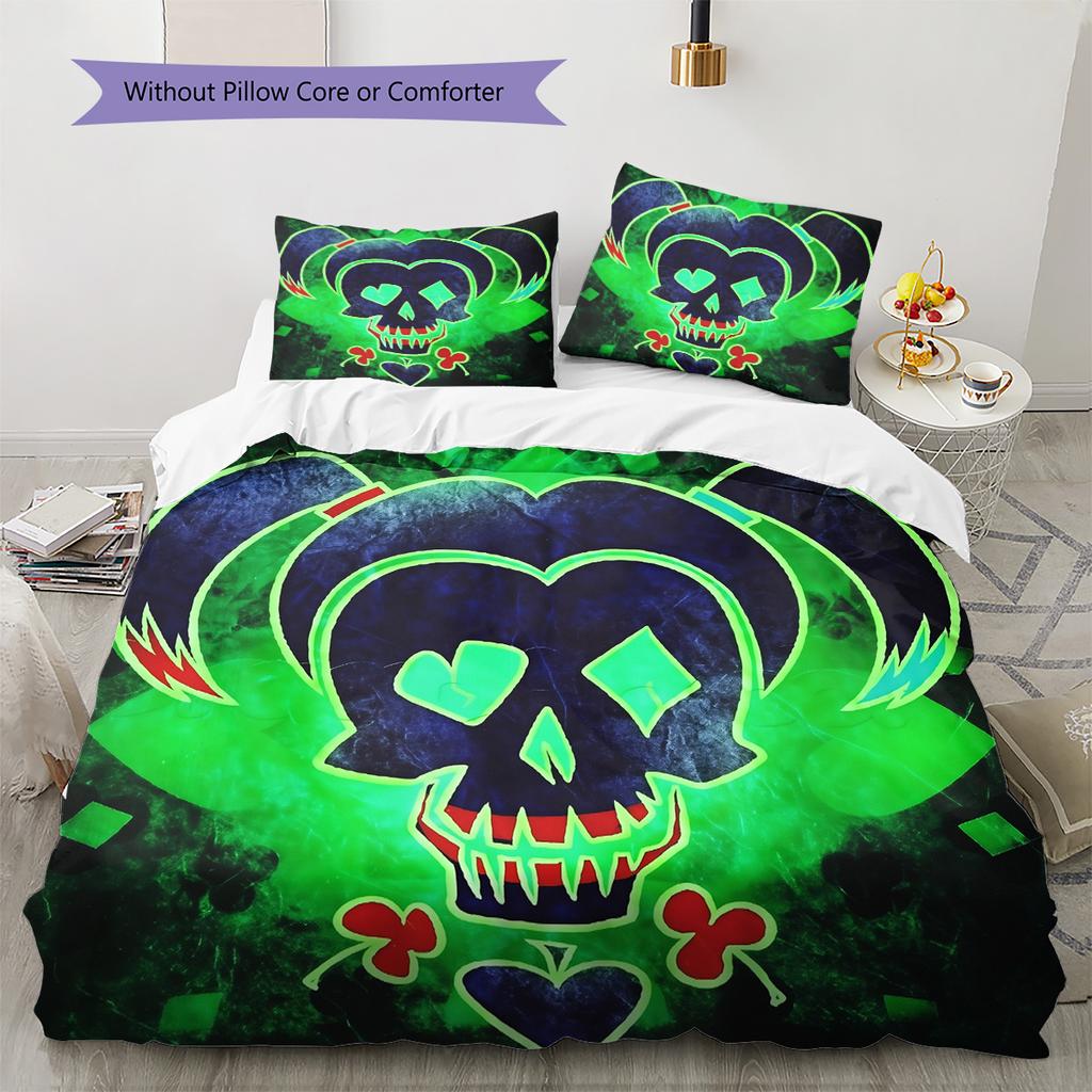 Harley Quinn Bedding Set, 1 Duvet Cover & 2 Pillowcases, Modern Home Decor, Ideal Gift for DC Fans