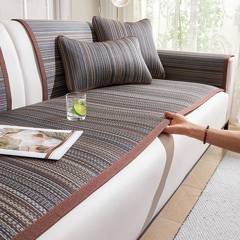 Rattan Mat Sofa Cushion Summer Cushion Seat Cushion Summer Model New One-Piece Sofa Cover Cover Cloth Seat Cushion