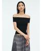 Anggae Off Shoulder Rib Top Black