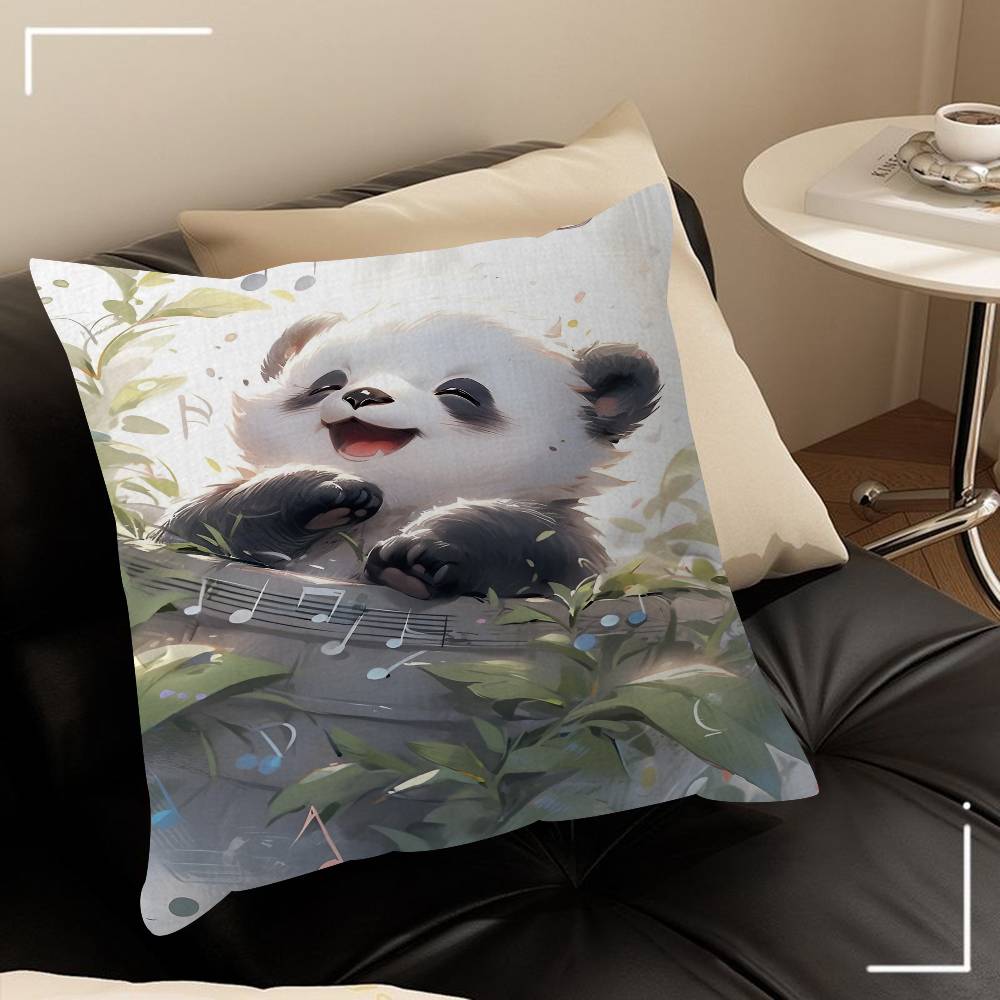 Cute Cartoon Panda Office Cushion Pillowcase Car Cushion Cover45X45CM Lumbar Pillowcase Sofa Pillowcover