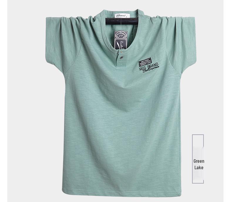 Men's Plus Size Short Sleeve Bamboo Fiber Sport T-shirt - Loose, Trendy, and Versatile