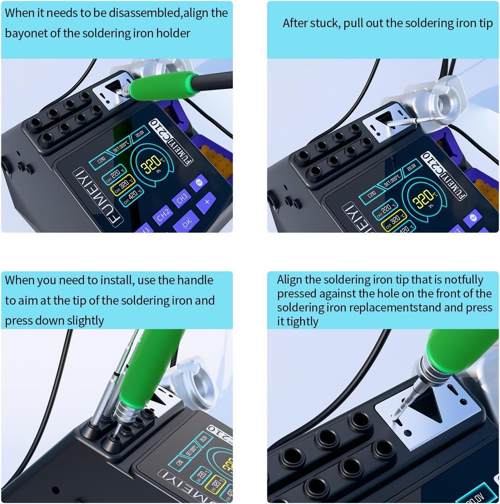 Stație de lipit C210 cu control inteligent al temperaturii, afișaj digital, putere mare, funcție triplă pentru lipire de precizie