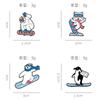 Ski Series Brooch Cartoon Cute Little Animal Penguin Polar Bear Metal Badge Oil Drip Alloy Bag Button Pin
