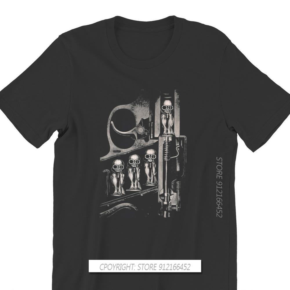 Giger Birth Machine Round Collar TShirt Goth 1980s Subculture Rock Romance 100% Cotton Original T Shirt Man's Tops New Design