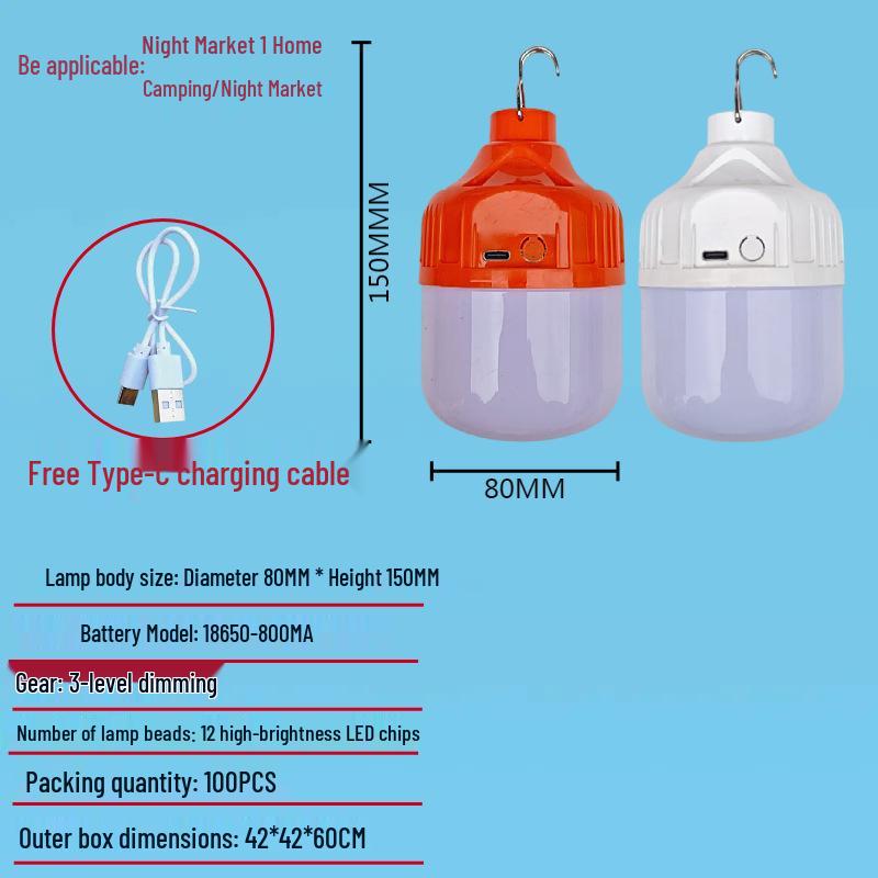 Rechargeable Emergency Bulb for Outdoor, Camping, and Home Use