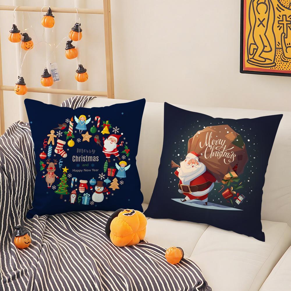 Cute Christmas Cartoon Animal Combinations Pillow Case Pattern Printed Pillowcase for Living Room Sofa Cushion Cover & Bedroom