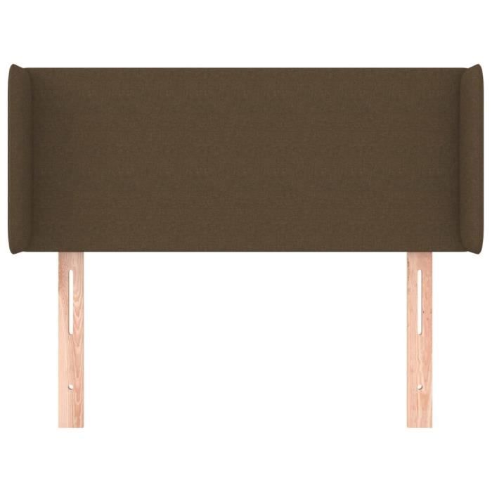 VidaXL Tête de lit avec oreilles Marron Foncé 103x16x78-88 cm Tissu3118481