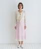 VEM.VER Lace Trim Satin Midi Skirt_Pink