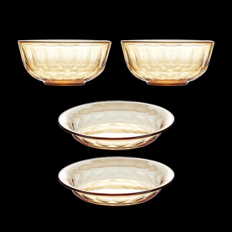 BAILOCK Star Mirror High Borosilicate 4-Piece Dinnerware Set