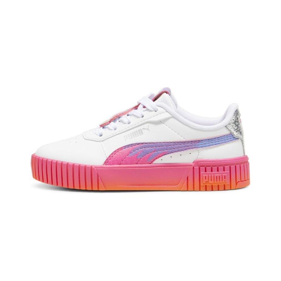 Puma Carina 2.0 Trolls PS Color Block Casual Low Top Kids Sneakers Kids Sneakers White Pink 396537-01