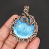 Handmade Copper Wire Wrapped Pendant Natural Blue Solar Quartz Stone Necklace Unique Boho Jewelry for Women