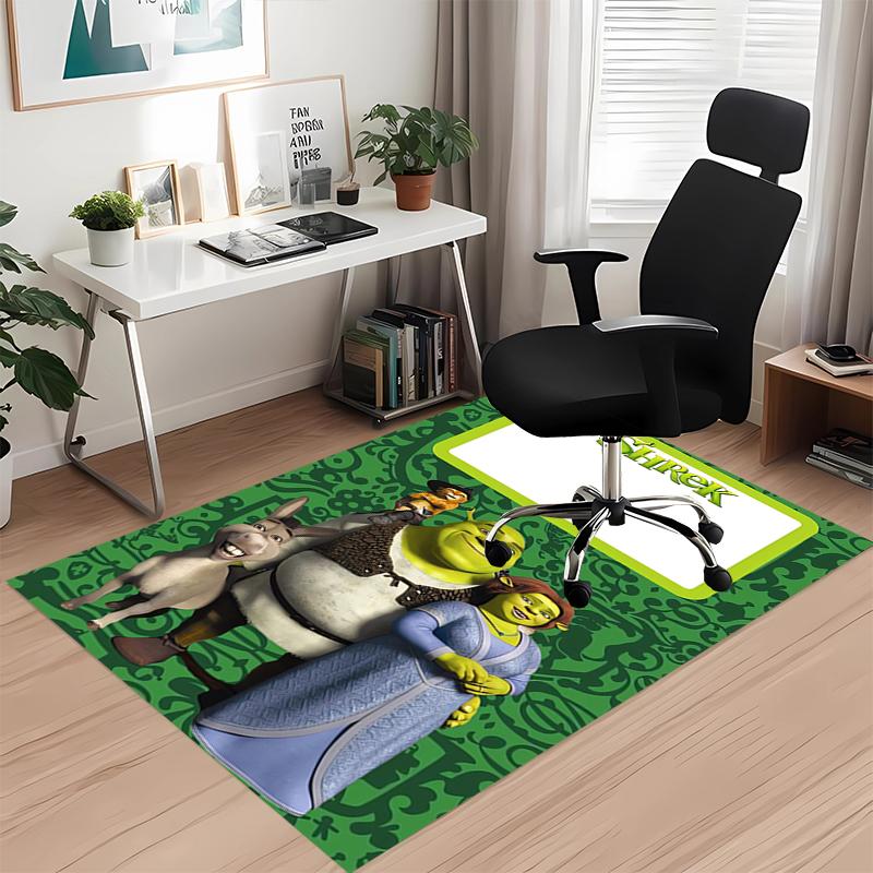 Teppich mit Shrek-Aufdruck, für Bürostuhl Wohnzimmer Schlafzimmer Küchenraum Dekoration Geschenke.