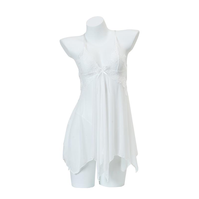 Night Fragrance Lace Erotic Lingerie: Sexy Plus Size See-Through Mesh Nightgown