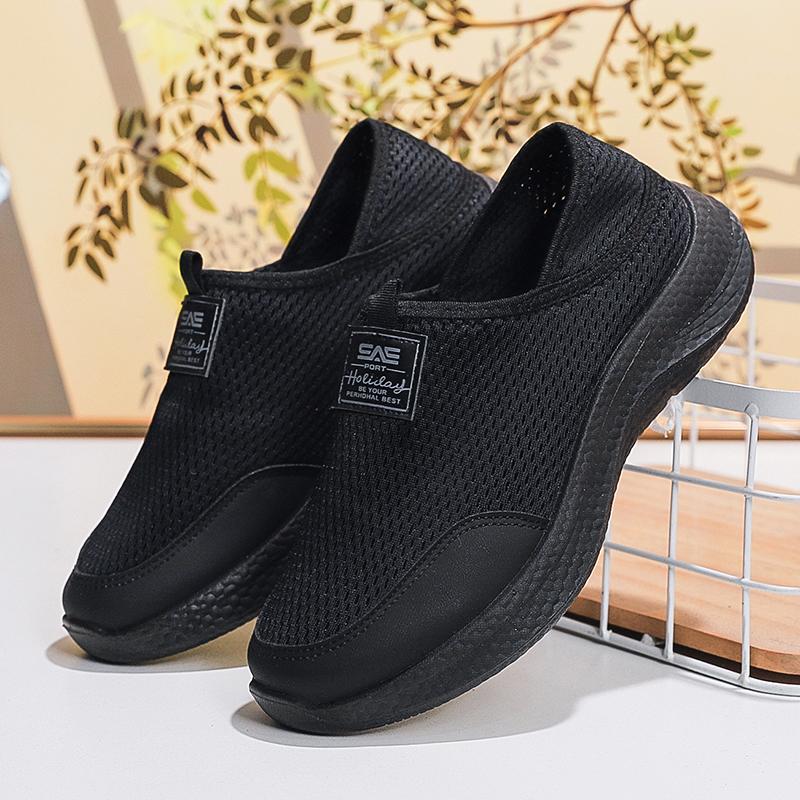 Fashion Women Sneakers Breathable Mesh Casual Shoes Outdoor Non Slip Big Size Loafers Walking Lightweight Tennis Shoes Pink Black