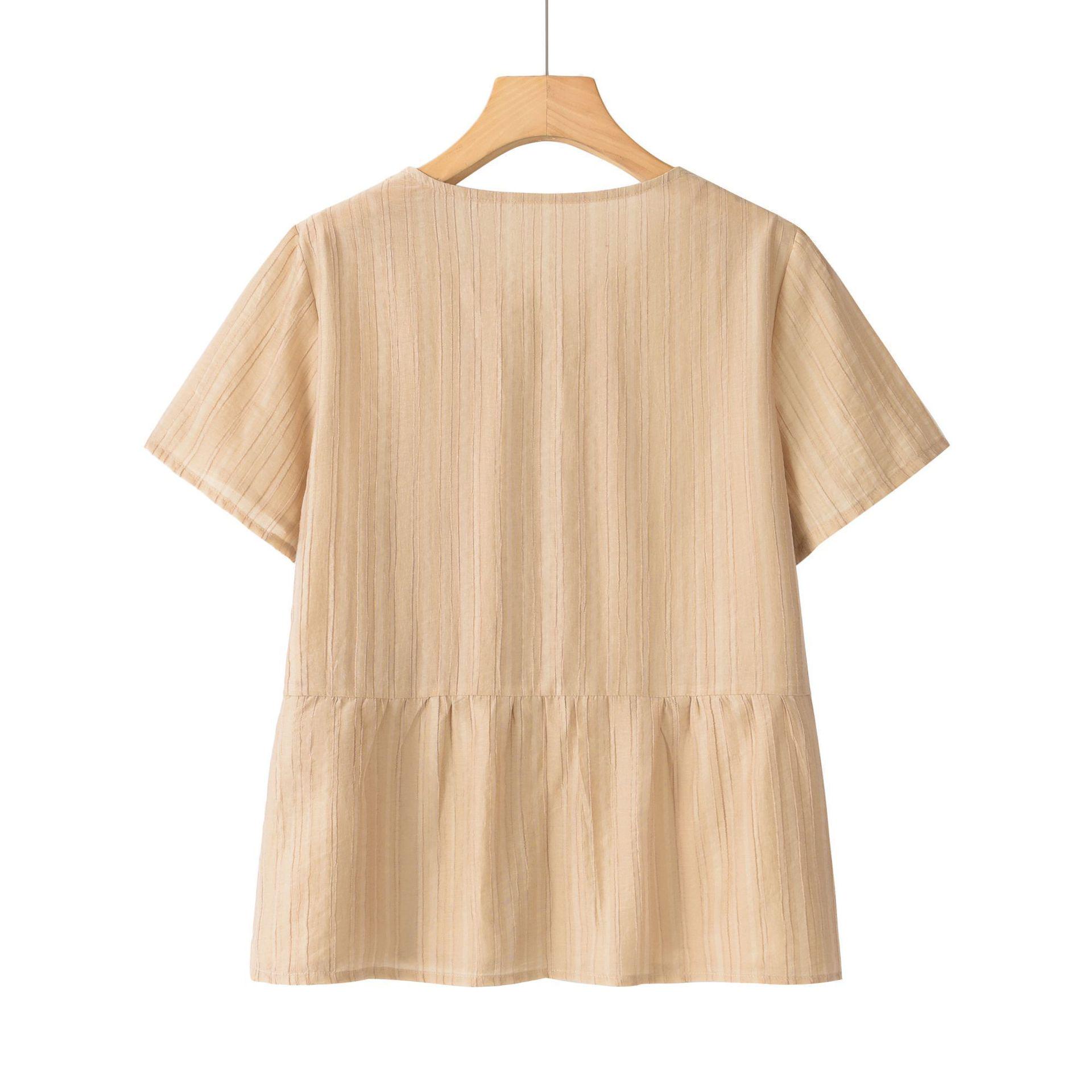 

Mom s Summer 26 Loose Embroidered Two-Piece Set for Middle-Aged & Elderly - Short-Sleeve Top & Bottoms in New Chinese Style. 4XL for 65-73 kg