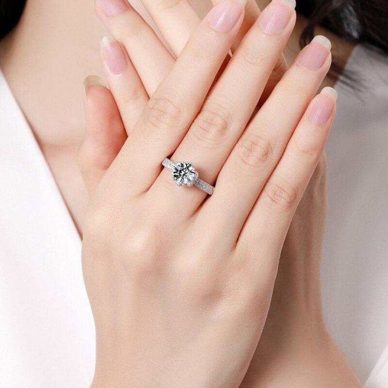 5ct11mm Moissanite Rings 5ct Brilliant Diamond Halo Engagement Rings For Women Girls Promise Gift Sterling Silver Jewelry