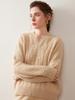 Women's Three-Ply Cashmere Sweater – Loose, Soft, Fluffy, Round Neck Pullover, Versatile Cable Knit for Autumn/Winter.